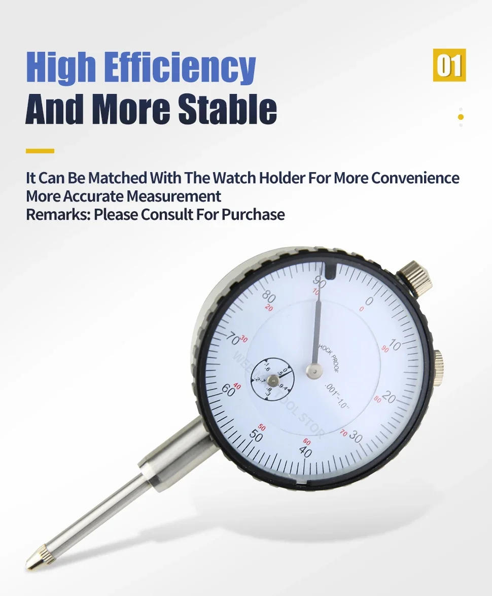 Description Picture 5 of item0-1" Dial Indicator Imperial Dial Bore Gauge Indicator Hour Type Micrometer Gauges For Measurement Tools Comparator Watch Metric