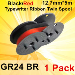 GR24BR Typewriter Carbon Ribbon Holder GR24 Universal Twin Spool Calculator Ribbon Calculator Ribbon Adding Machine (Black/Red)