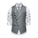 Shrink-resistant Men Waistcoat Men's Slim Fit Sleeveless Wedding Waistcoat with Sloping Lapel Collar Single Breasted for Party