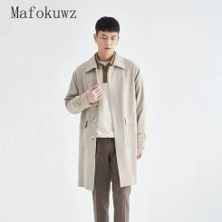 Spring Autumn Mid-length Windbreaker Men's Loose Casual High Street Personality Handsome Jackets Men Tops Male Clothes