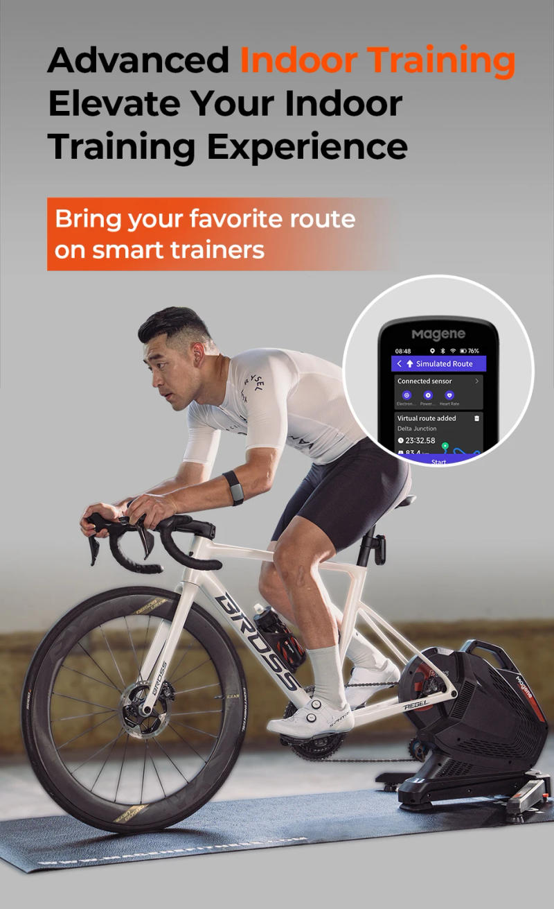 Description Picture 5 of itemMagene GPS Bike Computer C606 Navigation Speedometer Cycling Digital Stopwatch Odometer Trainer Bicycle Light WiFi Bluetooth Ant