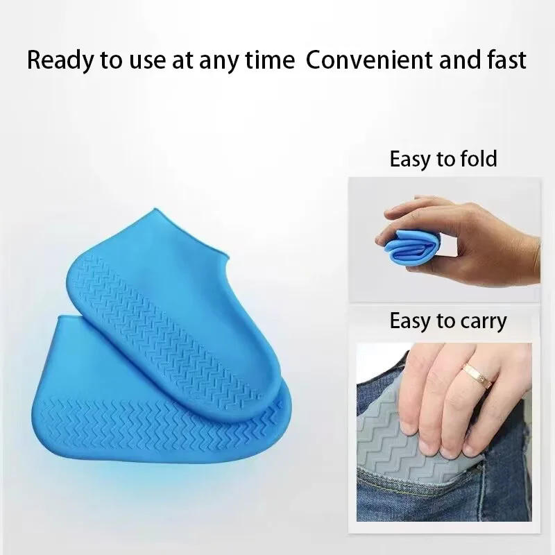 Description Picture 6 of itemWaterproof Shoe Covers Silicone Anti-Slip Rain Boots Unisex Sneakers Protector for Outdoor Rainy Day Reusable Rain Shoe Cover