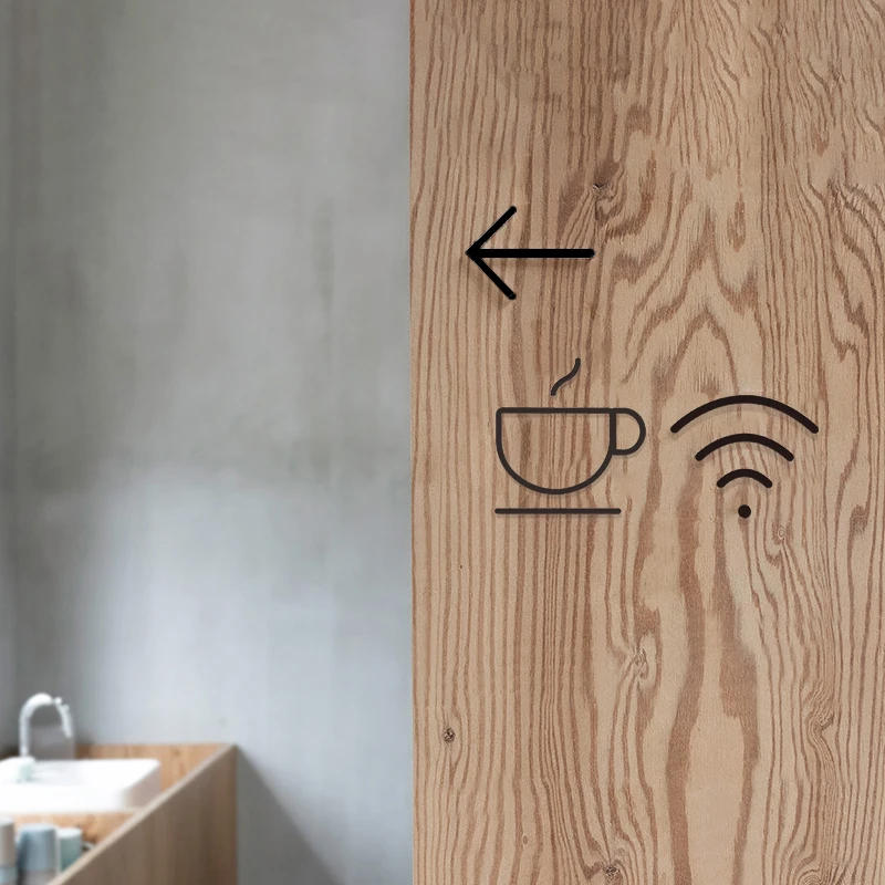 Description Picture 3 of itemDoor Plates WIFI Sign No Smoking Warning Reminders Indicator Plaque Monitoring Acrylic Signs Plate Cafe B&B Monitoring Signage