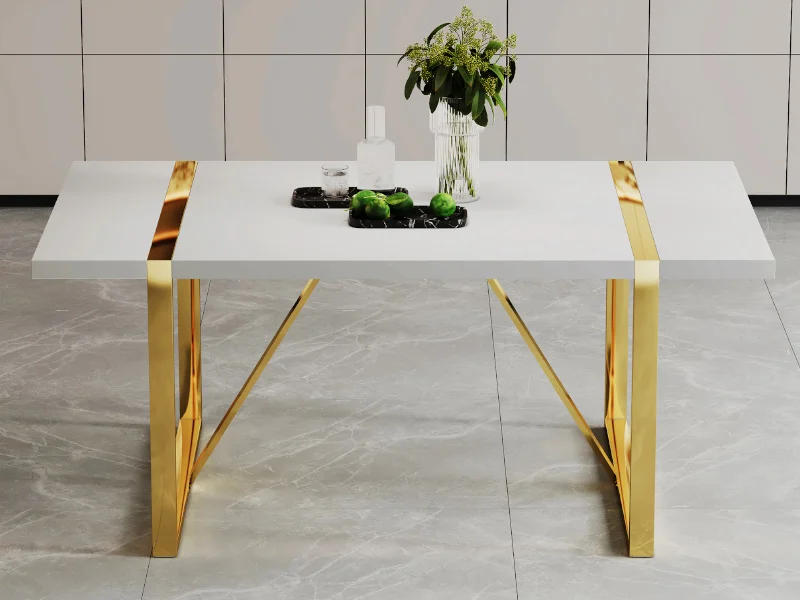 Description Picture 3 of item5 Piece Dining Table Set for Dining Room, with Metal Frame&Padded Seat, Kitchen Table and Chairs Set