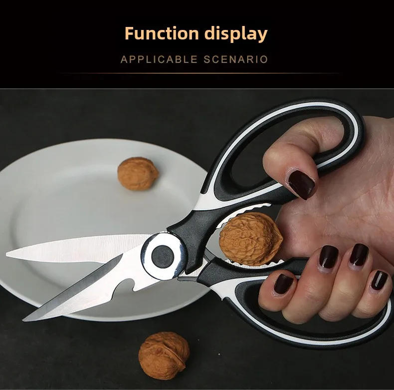 Description Picture 4 of itemThickened Kitchen Scissors Strong Chicken Bone Scissors Household Multi-Functional Food Scissors Sharp and Durable