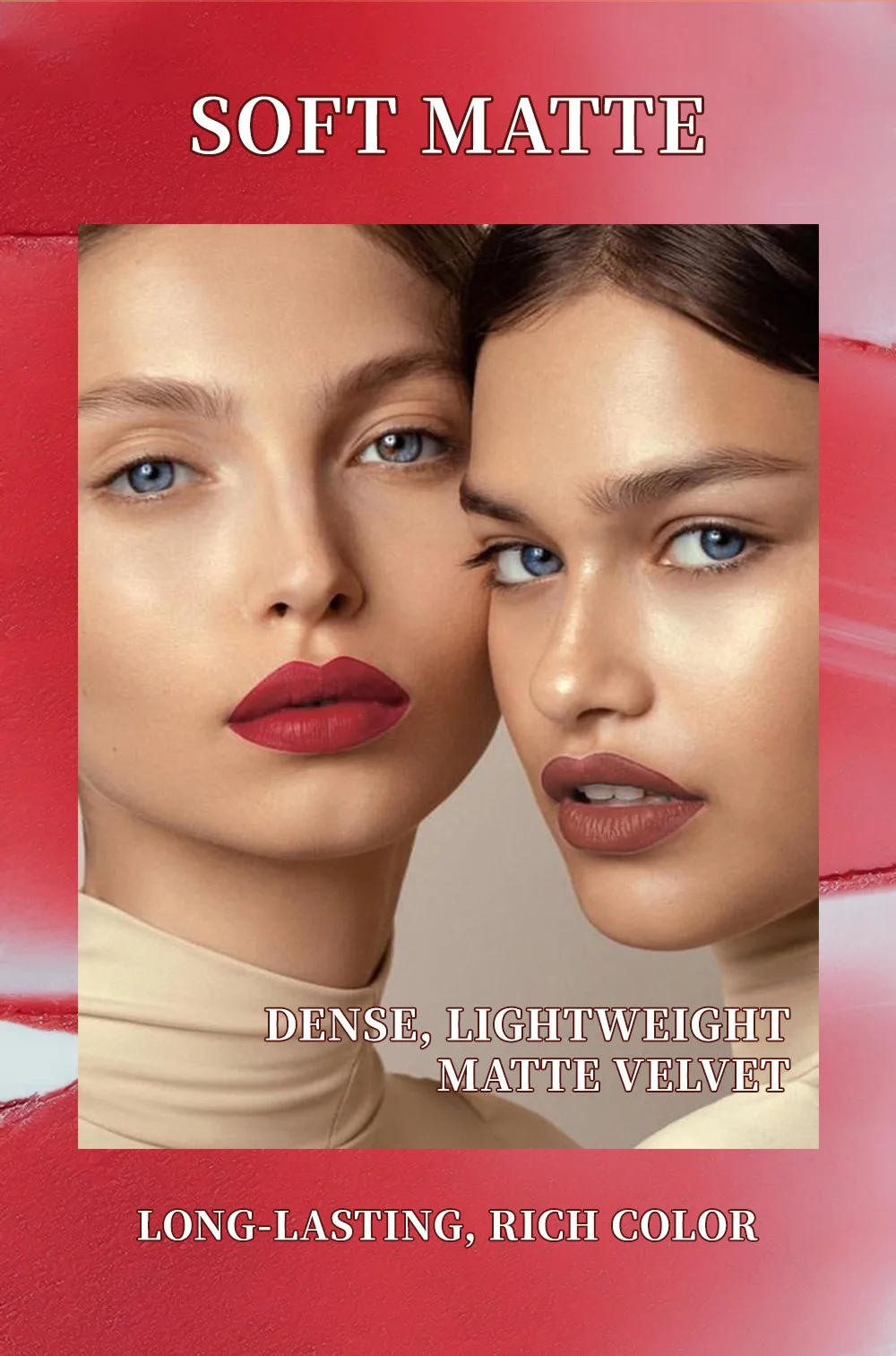 Description Picture 6 of item1/6pc Matte Red Brown Velvet Lipstick Tapered Gradient Lip Liner Waterproof Non Stick Contouring Tint Lipliner Crayon Lip Makeup