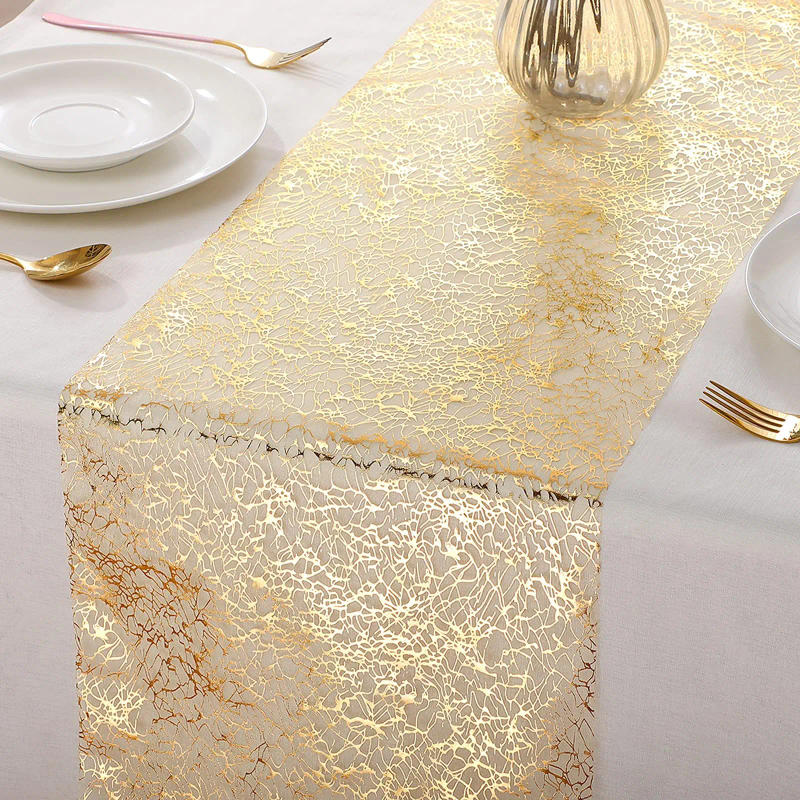 Description Picture 3 of item30x500cm Gold Table Runner Metallic Glitter Table Cloths Runner Metallic Roll Rectangle for Birthday Wedding Home Table Decor