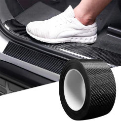 Nano Carbon Fiber Car Adhesive Tapes DIY Paste Strip Auto Door Sill Side Mirror Anti Scratch Stickers Waterproof Protection Film