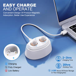 Digital Hearing Aids for Seniors with Noise Reduction, Rechargeable Adult CIC Hearing Aids with charging case