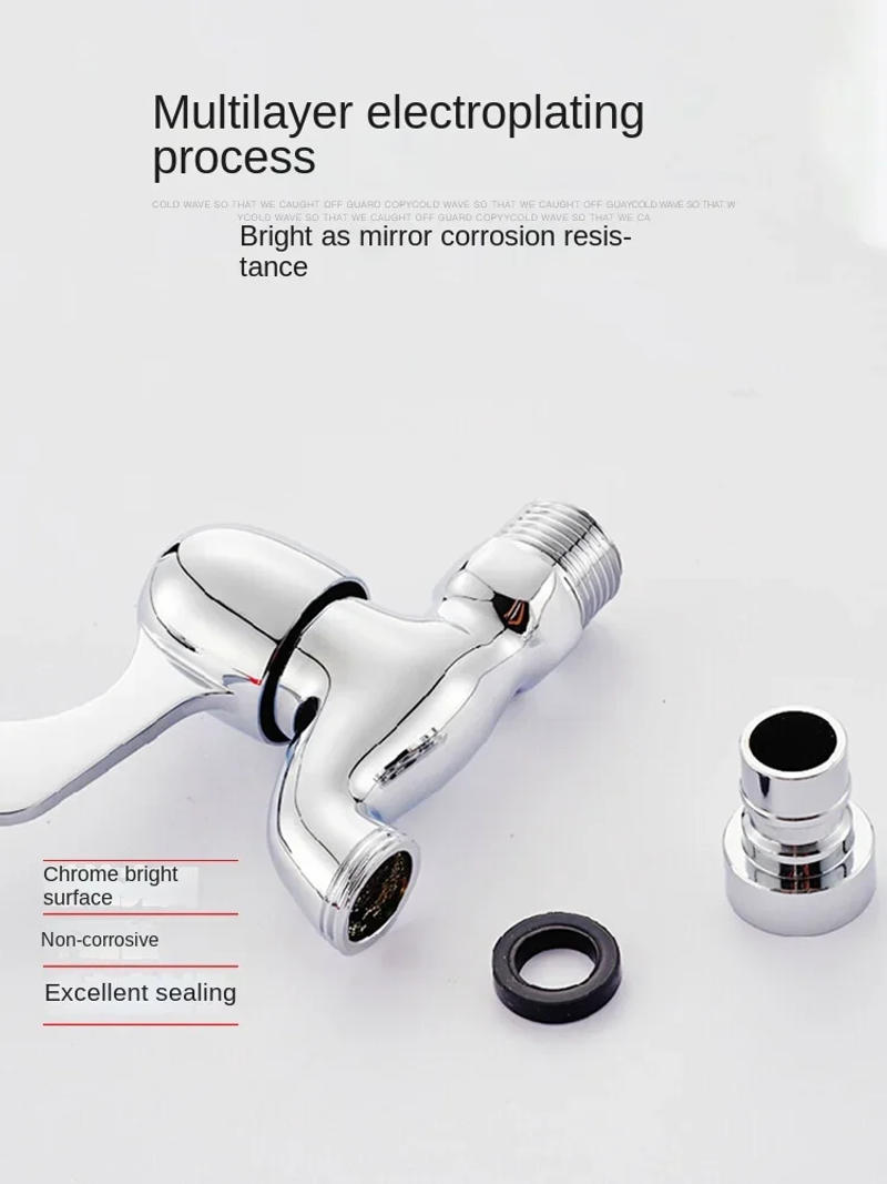 Description Picture 3 of itemWall Mounted Wash Machine Tap Mop Stainless Steel Faucet Outdoor Garden Faucet Rotatable faucet Led faucet light Faucet adapter