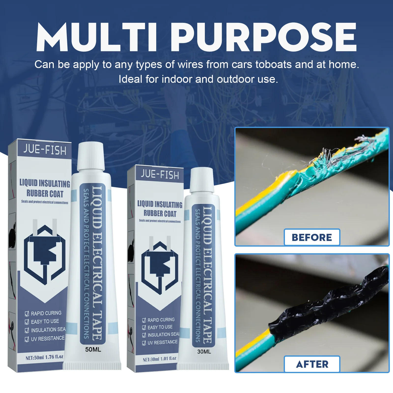 Description Picture 6 of itemInsulation Glue Liquid Insulating Tape RepairGlue ElectricalWire Cable Coat Fix Line Glue Waterproof Seal High Temperature Paste