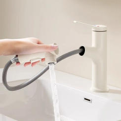 Bathroom Basin Faucet Multifunctional Pull Out Hot and Cold Water Faucet Restrooms Multiple Spouts Easy to Wash Hair Gargle