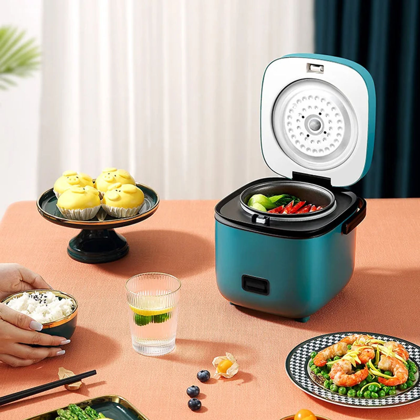 Description Picture 6 of itemSmart Electric Rice Cooker Multifunctional Mini Pots Offer Non-Stick Cooking Home And Kitchen Appliance 220V With Steamer Cooker
