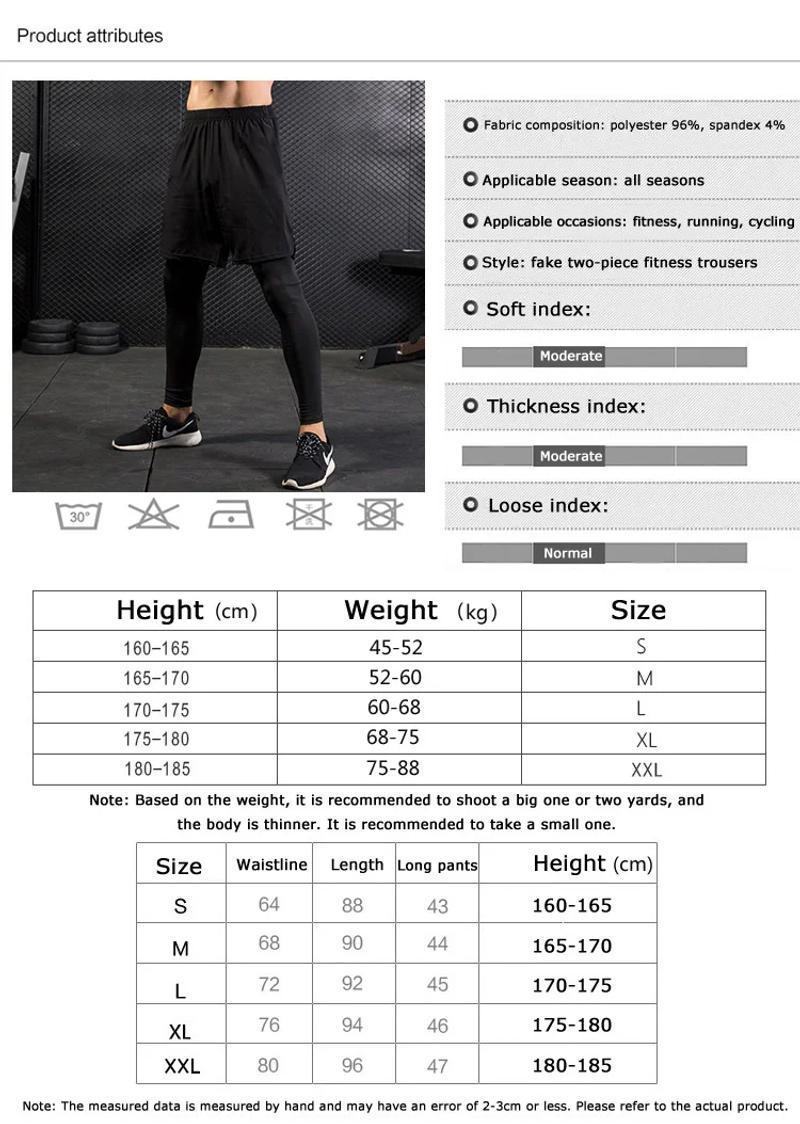 Description Picture 2 of itemMen's Lycra Leggings Compression Sports Pants Cycling Running Basketball Football Sweatpants Fiess Tights Trousers Rash Guard
