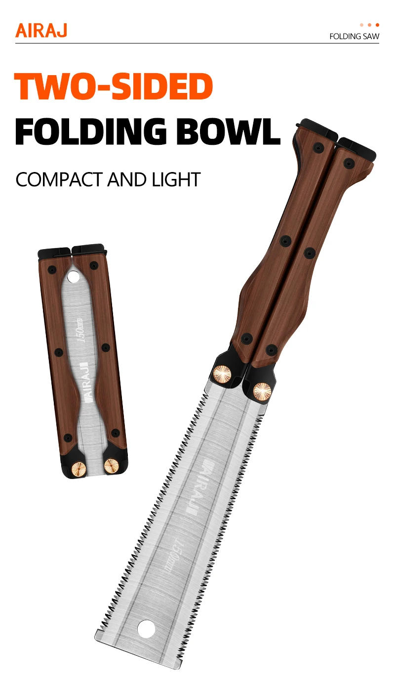 Description Picture 2 of itemAIRAJ Double-Sided Folding Saw Gardening Pruning Saw Outdoor Camping Industrial Grade Anti Slip And Durable Manual Hardware Tool