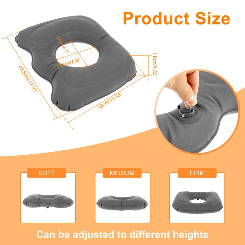 Description Picture 3 of itemInflatable Donut Seat Cushion For Hemorrhoid Pad Adjustable Lightweight Leakproof Inflatable Massage Pillow Comfort Seat Cushion