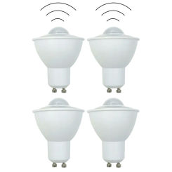 4-Piece Automatic Light GU10 6W LED PIR Sensor Corridor Balcony Gallery Lighting Bulb Ceiling Downlight with PIR Sensor