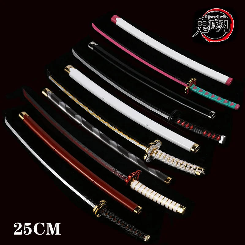 Description Picture 2 of itemDemon Slayer Real Katana Swords 25cm Anime Demon Slayer Cosplay  Props Weapon Cosplay Props Battle Read Edge Bedroom Decor