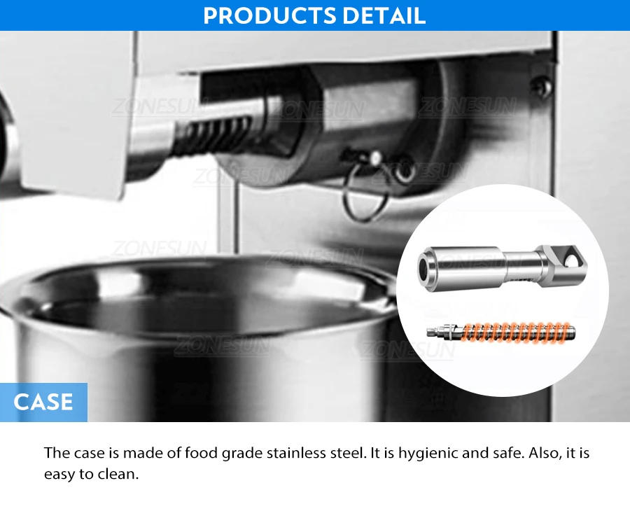 Description Picture 5 of itemZONEBAND Electric Oil Presser Extractor Kitchen Appliance Household Food Processor Grinder for Peanut Olive Sesame Linseed Nuts