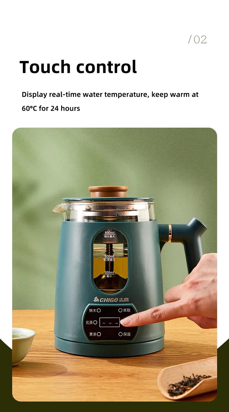 Description Picture 5 of item220V Electric Kettle Automatic Steam Spray Teapot with Filter Multifunction Glass Health Pot Thermo Pot Home Boil Water Kettle