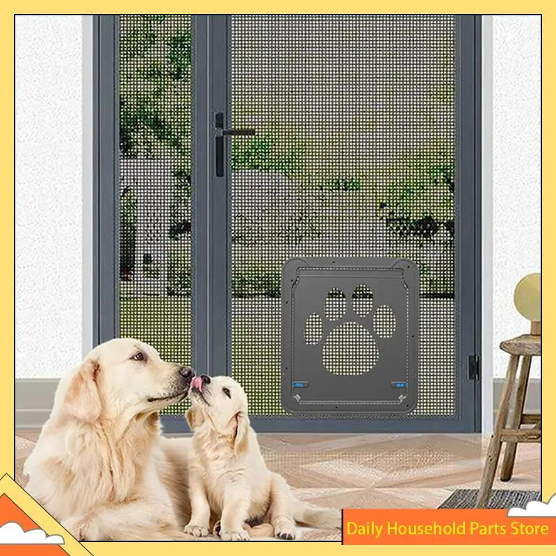 Description Picture 6 of itemPet Fence Free Access Door 4-Way Lockable Plastic Big Dog Cat Flap Gate For Screen Window Tunnel Safety HOT!