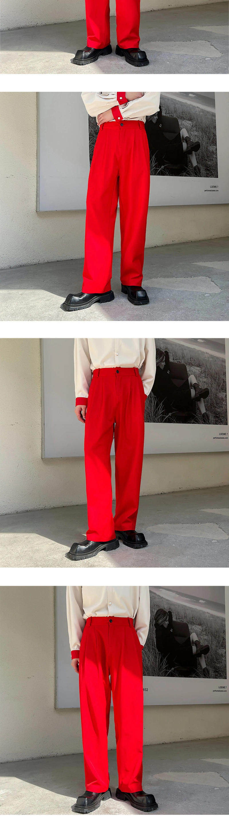 Description Picture 4 of itemLUZHEN Fashion New Solid Color Straight Suit Pants 2024 Original Spring Trendy Elegant Street Men Trousers Free Shipping LZ2232