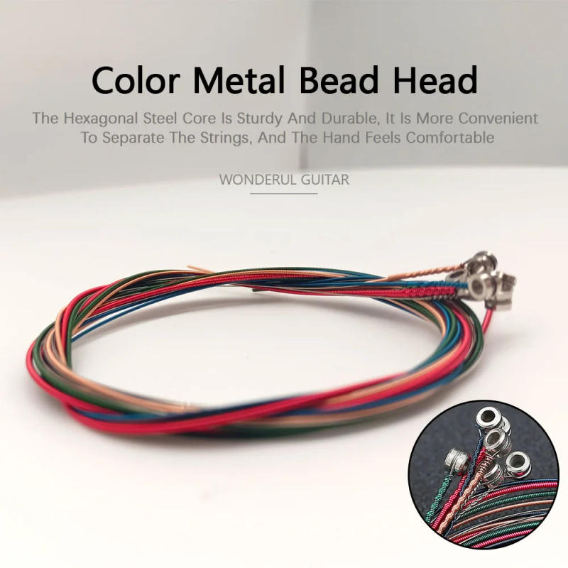 Description Picture 4 of item6PCS/Set Cooper Guitar Strings Acoustic Guitar Brass Strings Folk Guitar Steel Strings Set Musical Instrument Accessories