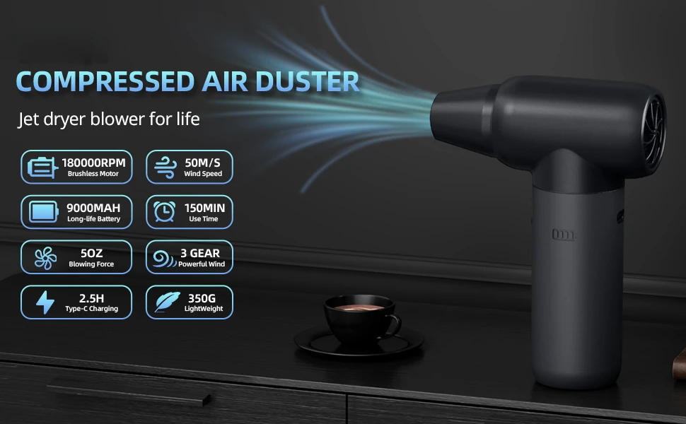 Description Picture 2 of itemMini Turbo Jet Fan 180000RPM Wind Speed 50m/s for Car Dry Keyboard Computer Cleaning Hair Dry High-Performance Electric Blower