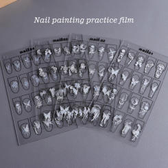 Nail Art Practice Acrylic Pad Different Nail Shapes Drawing Painting Template Learning Book Manicure Tools Nails Accessoires