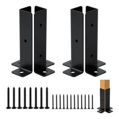 4Pcs Heavy Duty Post Anchor Metal Post Brackets Multifuctional Durable Base Brackets for Pergola Fence Railing Mailbox pavilion