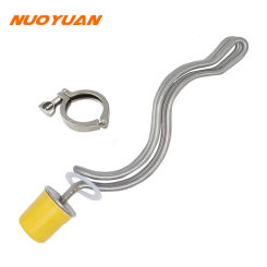 1.5" Tri Clamp Heater Element 220V 4.5KW Ripple Type Stainless Steel Electric Immersion Tubular Heater for Brewing