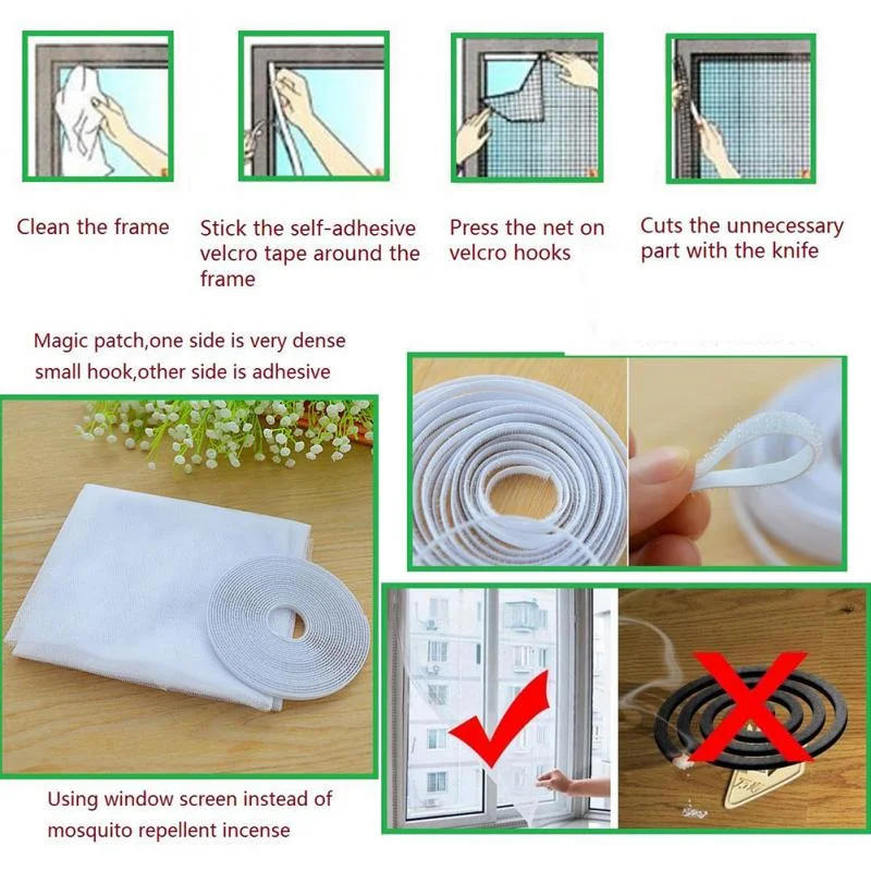 Description Picture 2 of itemFly Mosquito Window Net Insect Mesh Window Screen Net Indoor Mesh Bug Mosquito Net Easy To Fit with Tape Home Textile