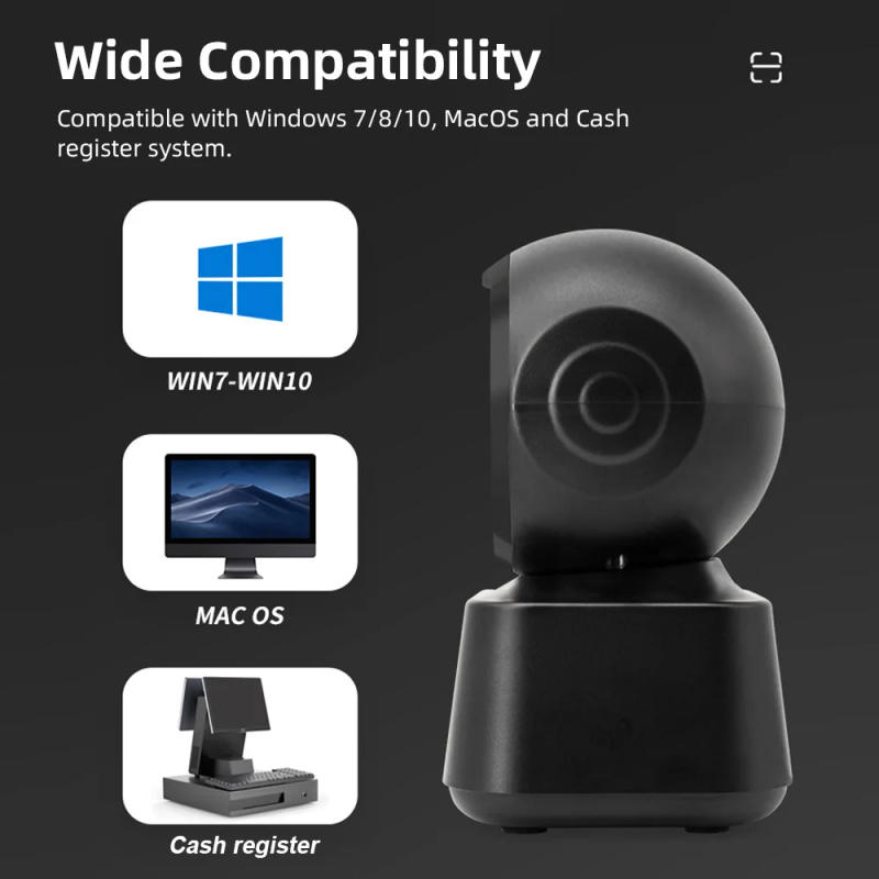 Description Picture 6 of item1D 2D QR Wired Barcode Scanner High-speed Platform Hands-Free Automatic Sense Reader USB Port Plug&Play for Window Android