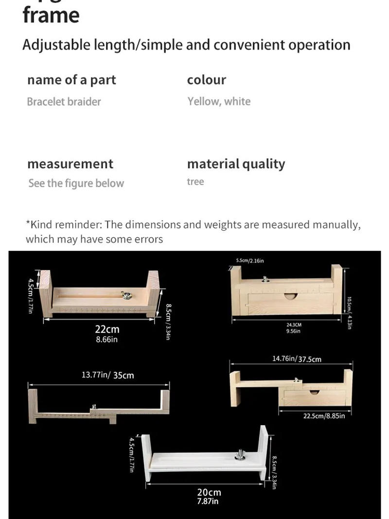 Description Picture 6 of itemDiy Bracelet Red Rope Solid Wood Braiding Frame Handmade Fixed Tools Braided Rope Artifacts Fixed Plate