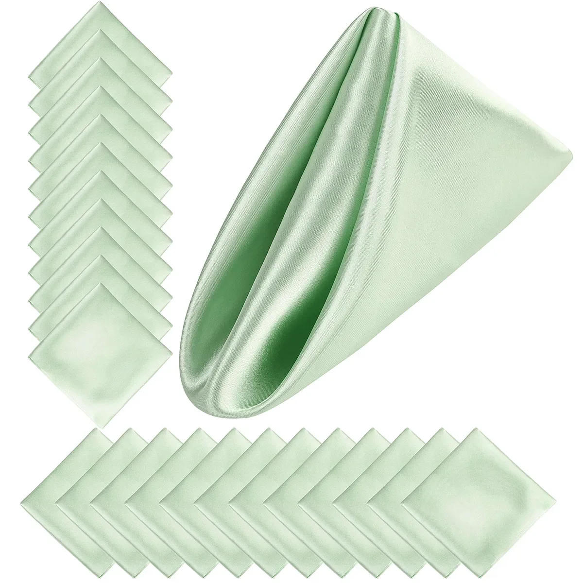 Description Picture 2 of item12PCS Christmas Satin Napkin 12x12Inches Soft Table Napkins for Romantic Weddings Party Dinner Table Decoration