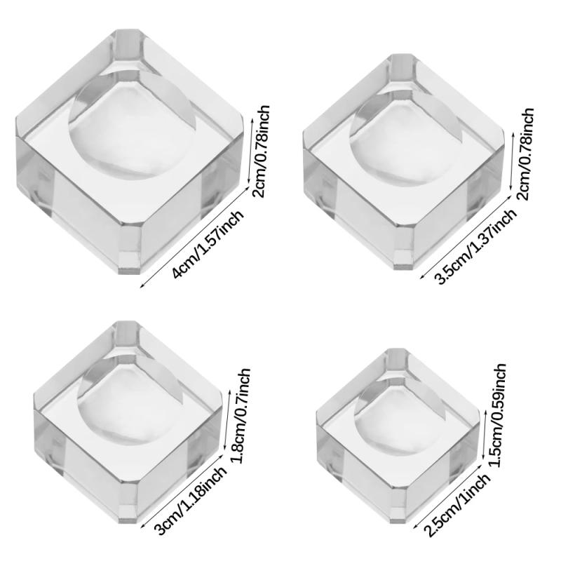 Description Picture 2 of item25/30/35/40mm Square Glass Crystal Sphere Base Transparent Support Pedestal Holder Ball Display Stand Home Decoration