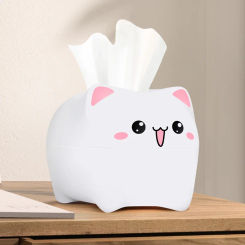 Kawaii Rabbit Tissue Box, Creative Napkin Storage Case, Bathroom Paper Container, Desktop Toilet Paper Holder for Kitchen and Be