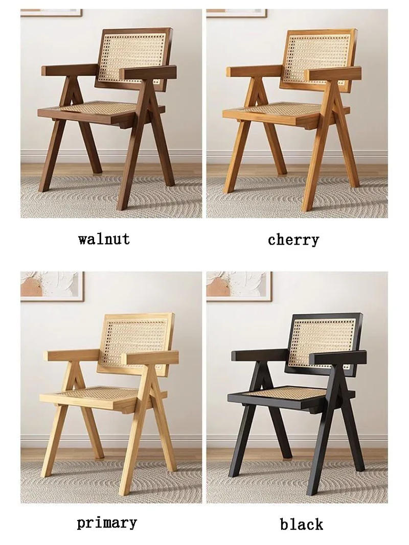 Description Picture 2 of itemSolid Wooden Armchair Dining Chair Nordic log Armrest Back Chandigarh Chair Leisure Seat for Hotel Home Living Room Balcony