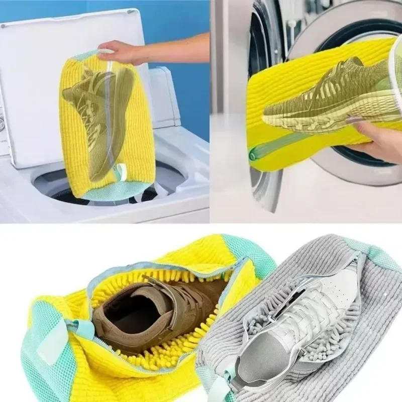 Description Picture 2 of itemReusable simulates hand washing Shoe Bags laundry washing machine shoe cleaner mesh laundry for travel mesh wash bags kit
