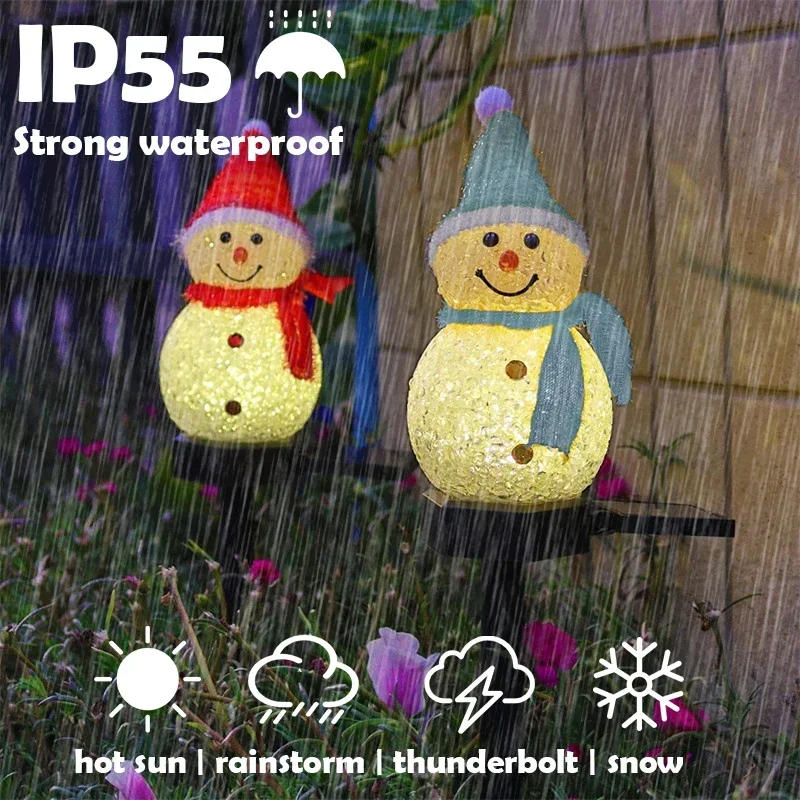 Description Picture 6 of itemLED Snowman Solar Garden Light Outdoor Ground Stake Light Solar Powered Xmas Pathway Lights For Christmas Lawn Yard Decoration