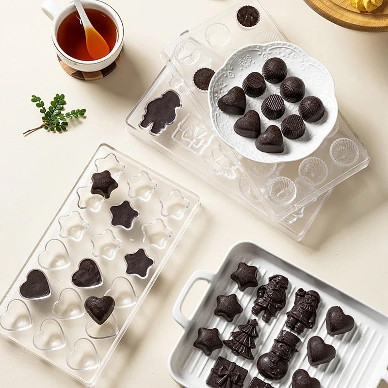 Description Picture 3 of itemPlastic Chocolate Molds PS Transparent Chocolate Mold Christmas Series Baking Molds 3D Candy Mold Kitchen Baking Supplies