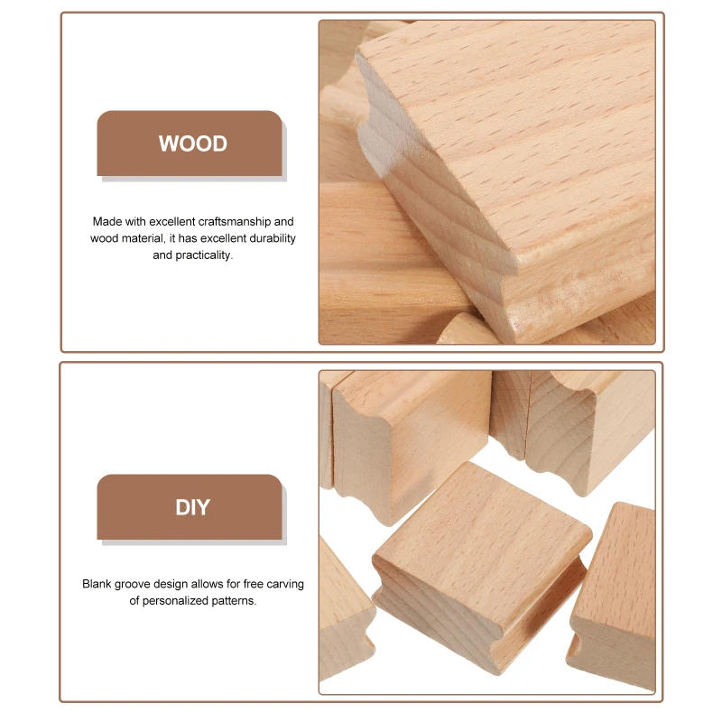 Description Picture 5 of item10pcs Smooth Wood Stamper Self Making Wooden Scrapbooks Seal Creative Seal Stamps Blank Carving Use Wood Stamper