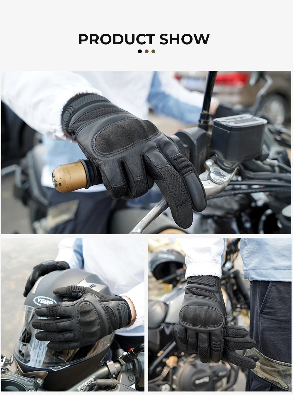Description Picture 2 of itemTactical Gloves Cycling Outdoor Touch Screen PU Leather Training Sports Climbing Shooting Riding Anti-skid MTB Protective Gear