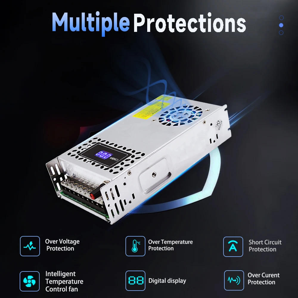 Description Picture 5 of itemAdjustable 0-72V switching power supply 480W  600W 110V/220V voltage converter for LED strip light, CCTV, Electronic Devices