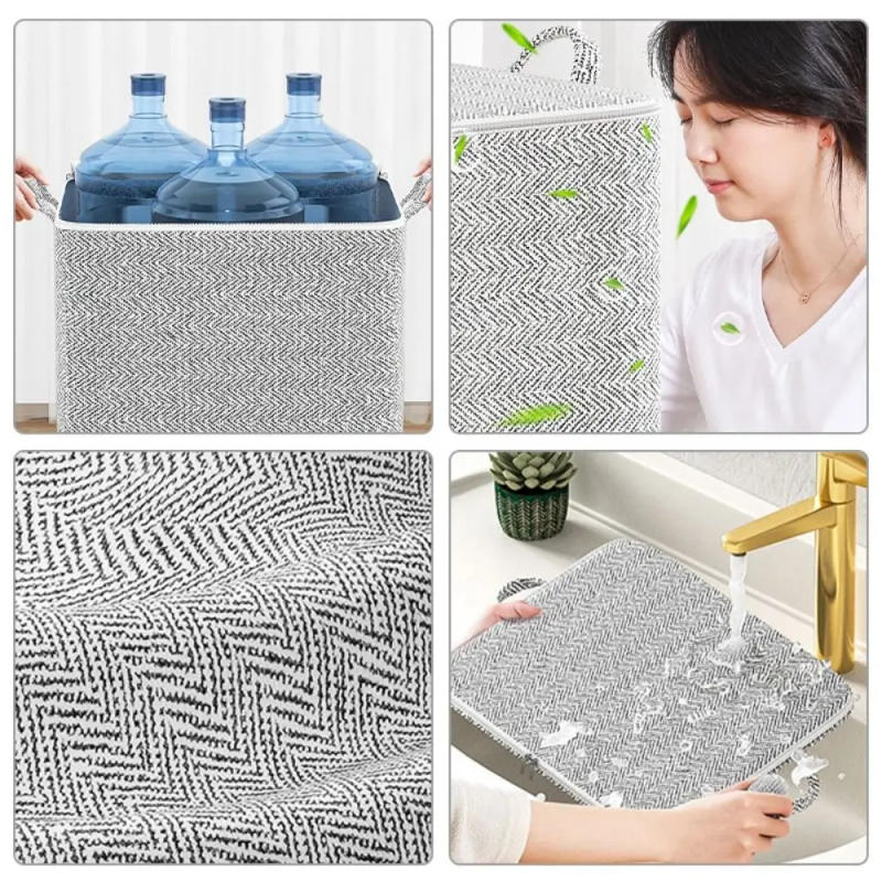 Description Picture 5 of itemNon-woven Quilt Storage Bag with Lids Zipper Foldable Clothes Quilt Bins Container Large Capacity Dust-proof Bag Organize