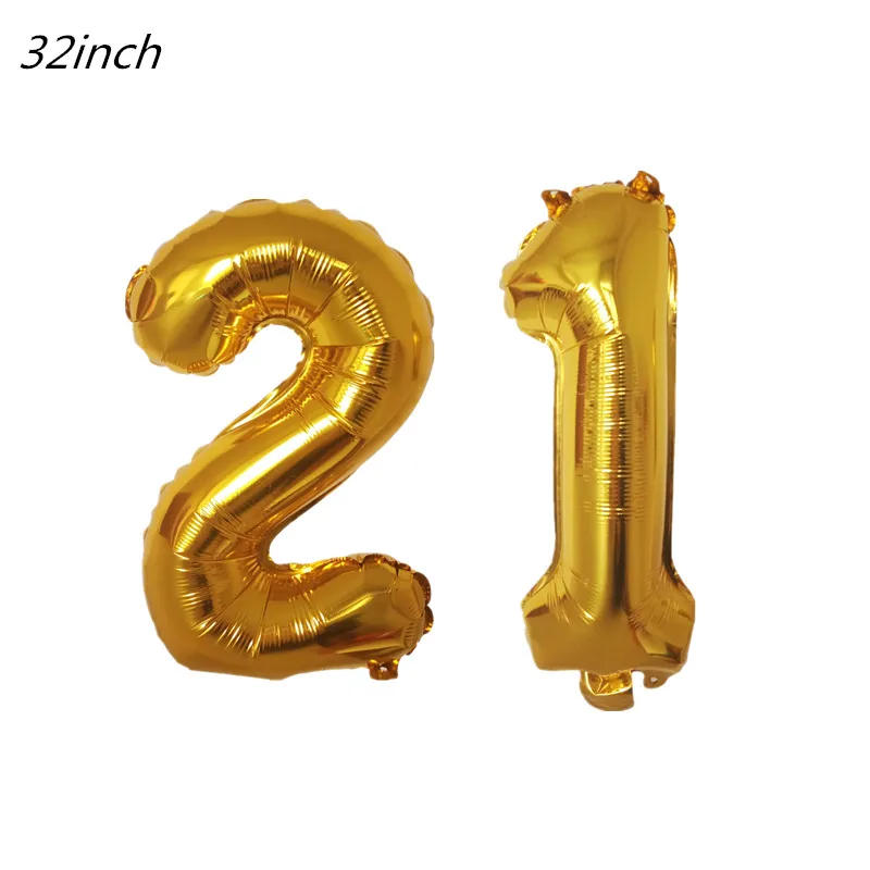 Description Picture 2 of item21 Years Old Birthday Party Disposable Tableware Happy Birthday Balloons Banner Adult 21th Birthday Party Decorations Supplies