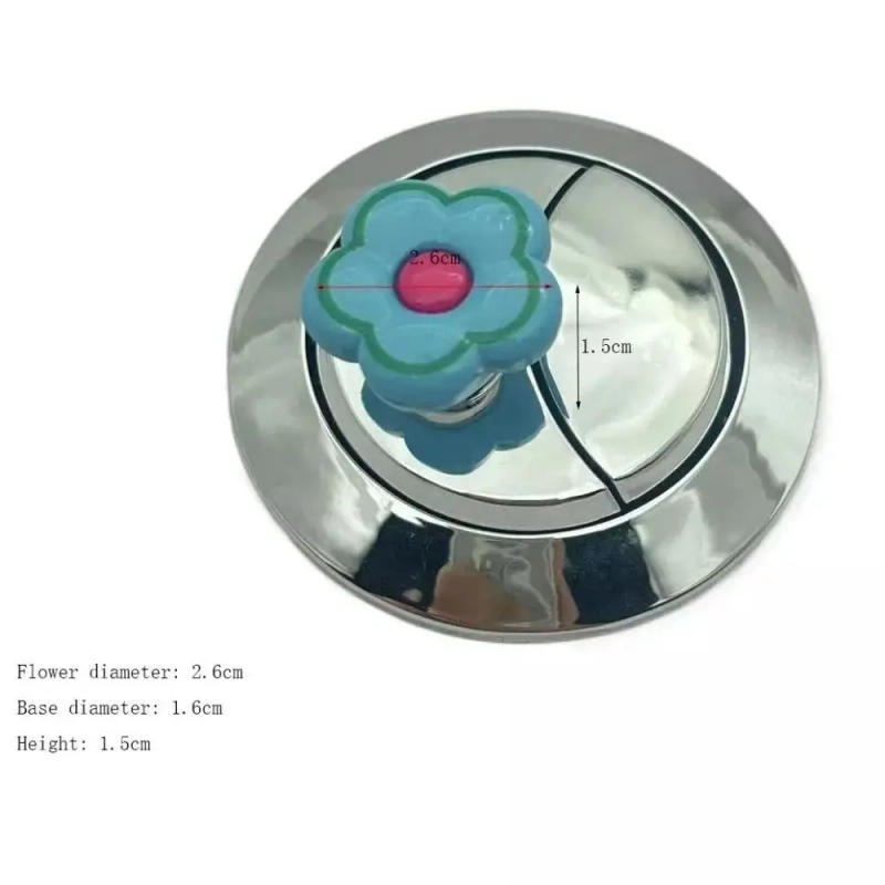 Description Picture 3 of itemNew Cute Flowers Toilet Seat Long Nail Universal Toilet Button Bathroom Flush Auxiliary Switch Resin Toilet Press Tool