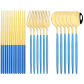 18Pcs Blue Gold