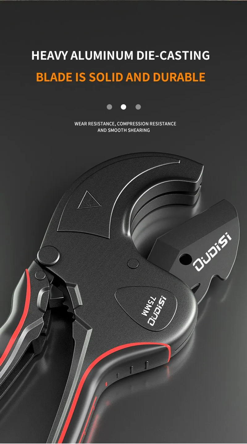 Description Picture 6 of itemPipe Cutter 42mm-75mm Aluminum Alloy Body Ratchet Scissors Tube Cutter PVC/PU/PP/PE Hose Cutting Hand Tools