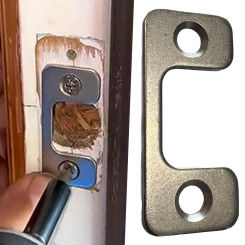 Adjustable Strike Plate for Exterior Doors Smooth Lock Every Time Home and Rental Security Strike Plate Security Door Lock Plate